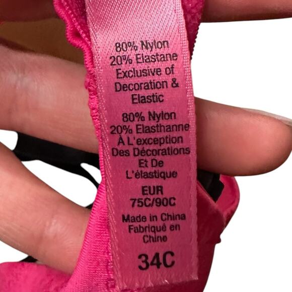 BETSEY JOHNSON Bright pink push up bra Size 34C - Picture 4 of 8